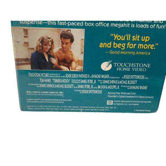 Turner & Hooch (VHS, 1996) Tom Hanks Vintage Touchstone Home Video - Picture 4 of 7